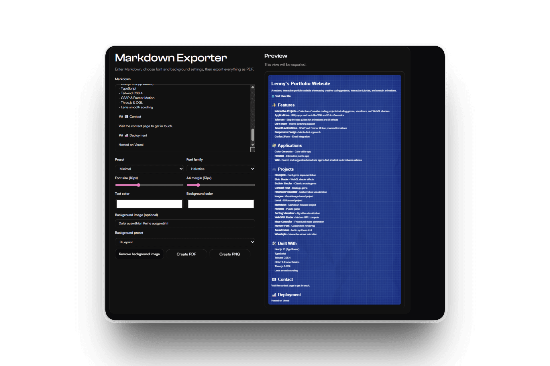 Image of Convert Markdown files to PDF or PNG