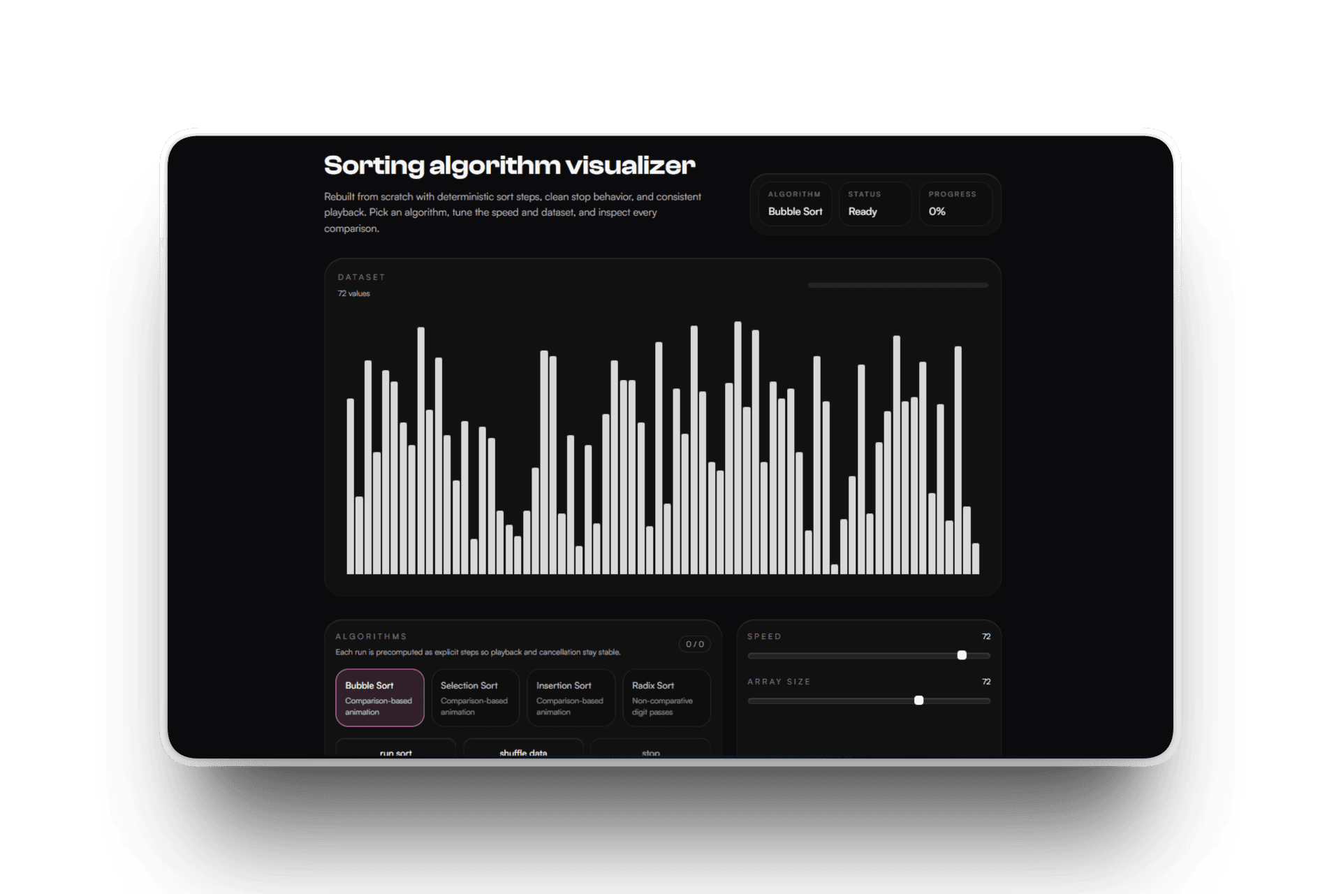 Image of Visualize sorting algorithms