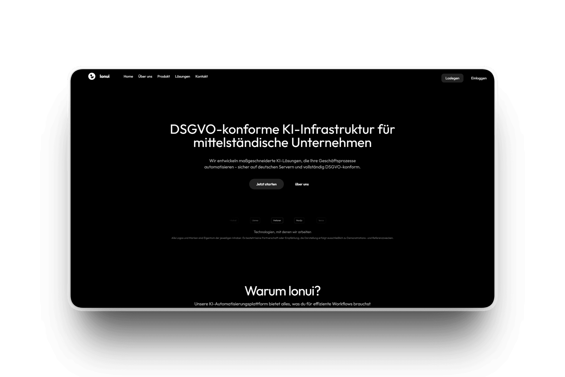 Image of A demo website for an AI Automations Agency