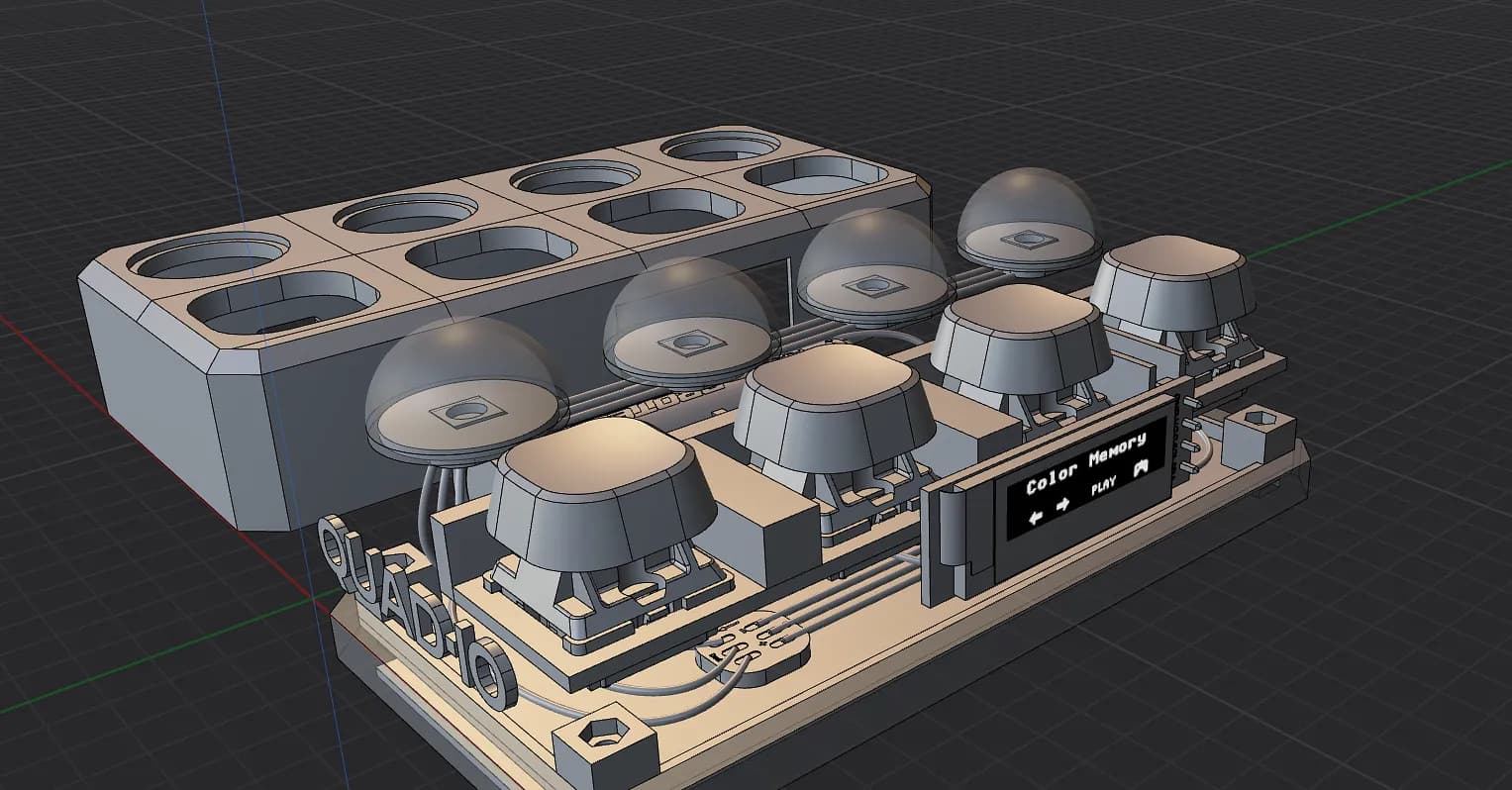 Initial CAD render of the QUAD·IO enclosure